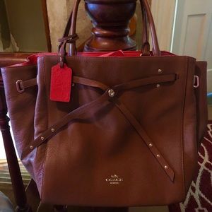 Brown leather, Coach bag